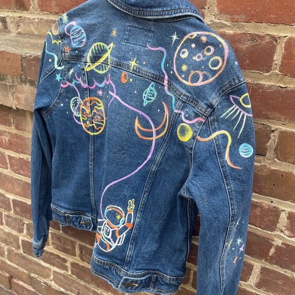 Space Painted Jean Jacket - Picture 2 of 5